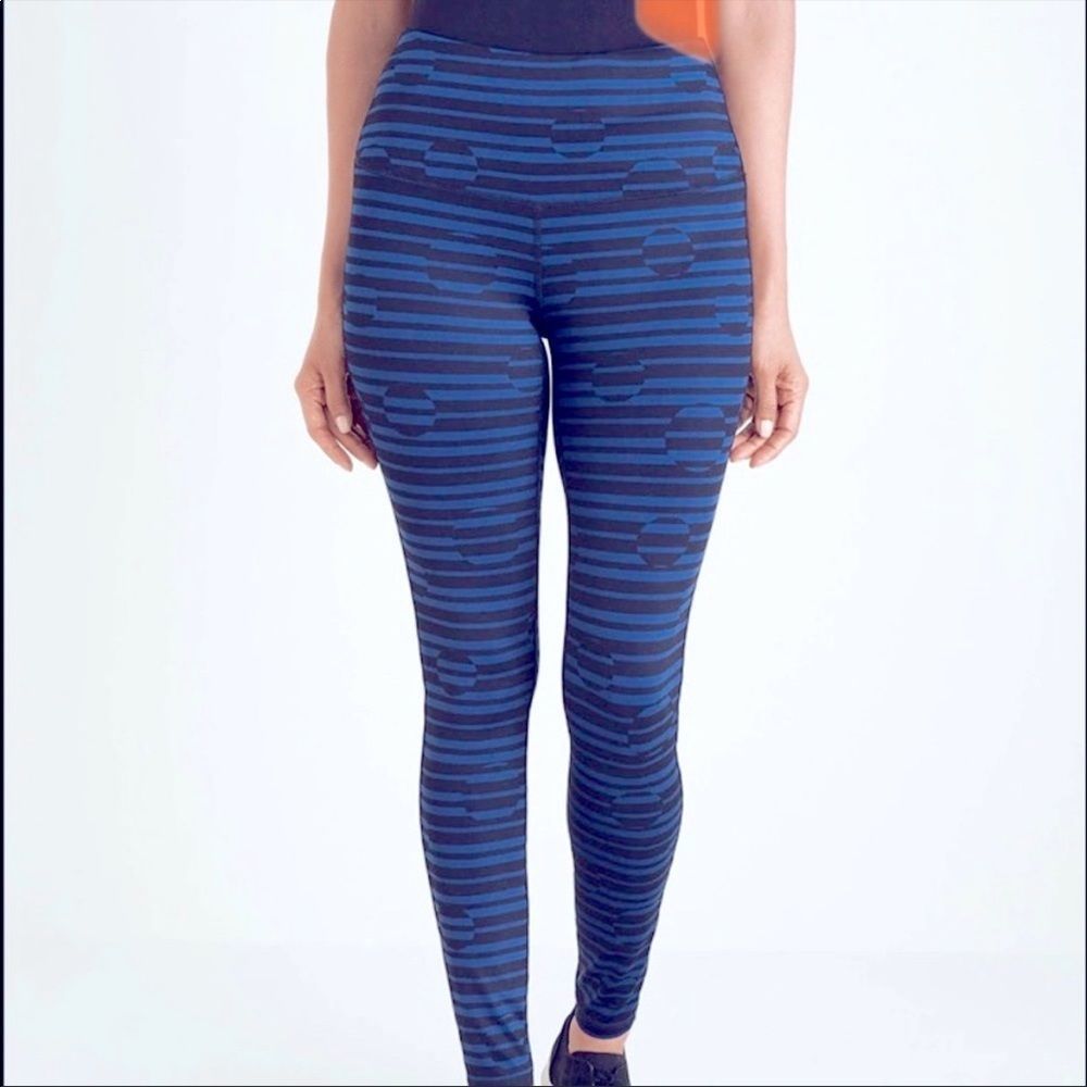 Zenergy by Chico's So Slimming Print Leggings 00 (0-2) in Blue & Black Geometric